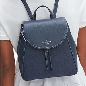 Kate Spade New York Leila Denim Medium Flap Backpack, NWT